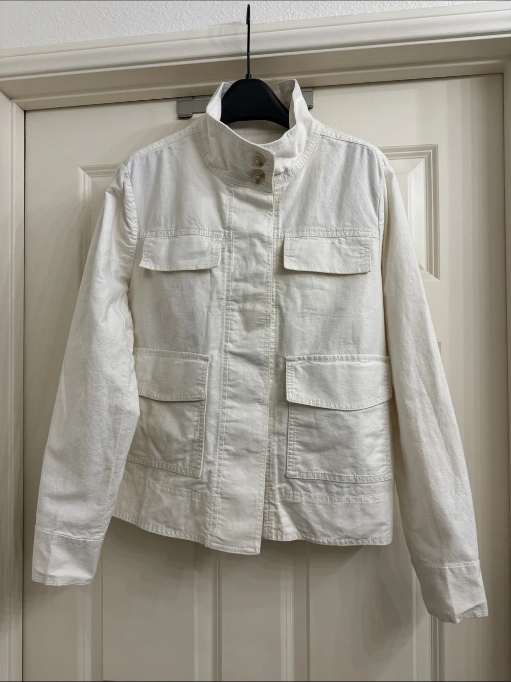 NWT LOFT Canvas Utility Jacket in White size Medium